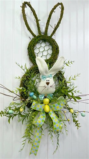 DIY Bunny with Moss and Teal Easter Wreath 🐰🌿 | Easy Designer Kit Tutorial