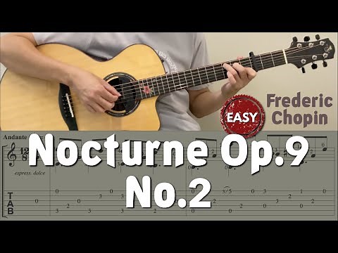 Nocturne Op.9 No.2 / Chopin (Easy Guitar) [Notation + TAB]