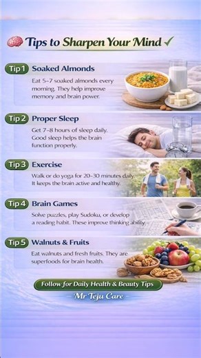 5 Simple Tips to Sharpen Your Mind Naturally | Boost Brain Power #shorts