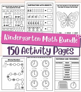 Kindergarten Math Worksheets Bundle – Numbers, Counting, Shapes & Addition Activities, Fun Printable Learning Book PDF - Etsy