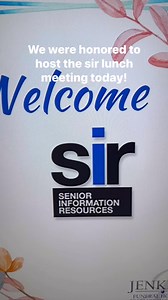 Honored to host Senior Information Resources (SIR) today! | Jenkins Funeral Home