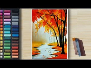 Tricks to Draw Beautiful 😱 AUTUMN Forest (step by step) Tutorial - Soft pastel Drawing / Painting