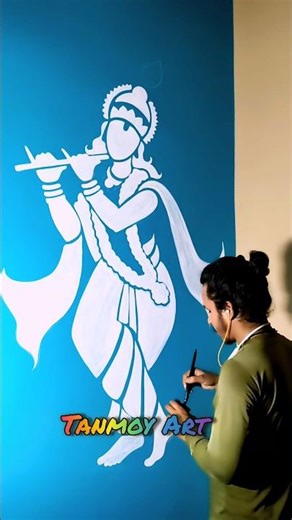 Easy Krishna Painting 🖌️🎨🙏 #short shorts #youtubeshorts #shortvideo