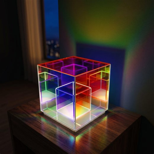 Infinity Mirror Cube Lamp RGB LED, 3D Geometric Light, Gaming Room Decor, Aesthetic Bedroom Light, Desk Setup RGB Lamp, Unique Gift for Him - Etsy