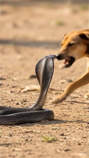 कुत्ते और सांप की लड़ाई 🥶😱.. #trending #snake #aishorts #wildlife #animals #shortvideo#aishorts