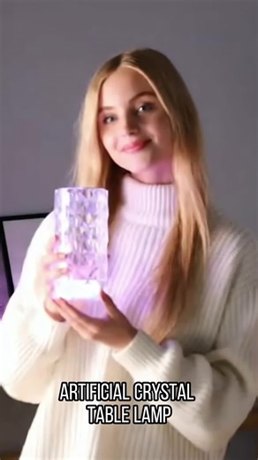 Crystal Table Lamp, Remote and Touch Control Rose Wave Lamp, RGB Color Changing Night Light, Dimmable, USB Rechargeable Decoration Ambient Lighting for Dinner/Bars/Game room/Living Room/Bedroom