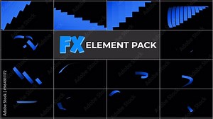 Animated FX Elements Shapes pack 2d animated reborn line animated super pack Blue