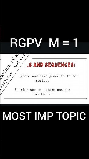 RGPV Mathematics 1 Most Important Topics || 🔥 B.Tech 1st || 2026 #rgpv #collagepaper