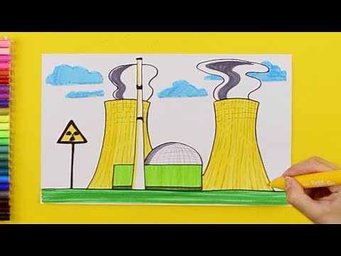How to draw a Nuclear power plant