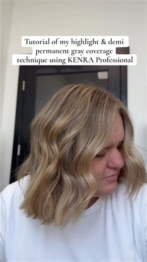 Highlight + Gray Coverage Tutorial | Using Kenra Color Demi + Lightener #hairtutorial #grayhair
