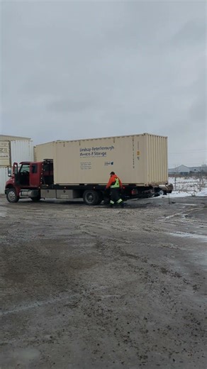 Loading up a Empty Shipping container for snowfall