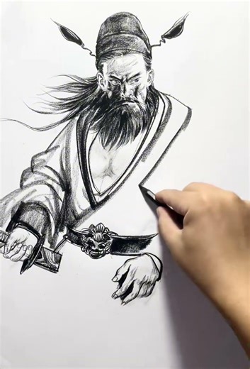 No Breaks, Just Art: A Seamless Pencil Drawing with Chinese Aesthetics #art #painting #drawing