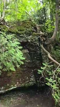 Scott Falls, a quick walk inside the cavern/cave. #trending #nature #upperpeninsula