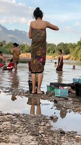 Bathing in the River #river #bathing | Village Queen