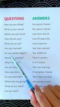 Basic English Questions & Answers | Daily Conversation Practice