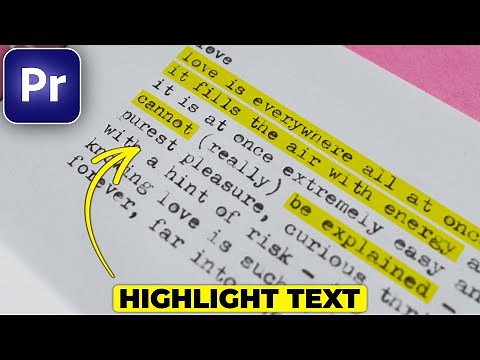 How to HIGHLIGHT TEXT in Premiere Pro