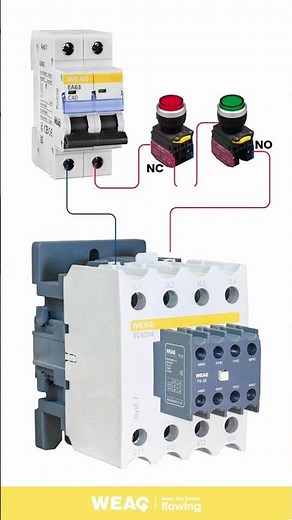 4P Contactor with NO & NC Push Buttons: Connection and Operation Explained.