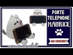 How to crochet a "Maurice" cat phone holder, tutorial, step by step, beginners