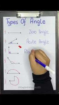 Types of Angles Explained 📐 Basic Geometry for Beginners #english #education #englishtips