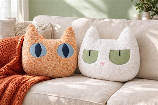 Cat Pillow Sewing Pattern PDF, Easy Beginner Project, Cute Cushion DIY, Soft Toy Pillow, Step by Step Tutorial, Instant Download - Etsy UK
