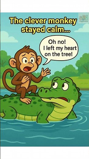 The Monkey & The crocodile | Short moral story for kids