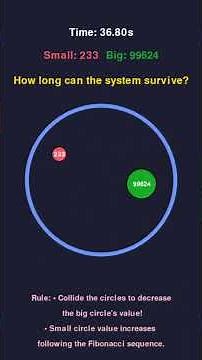 "How Long Can the System Survive the Fibonacci Collision Challenge? 🎯 Math Meets Physics Game!"