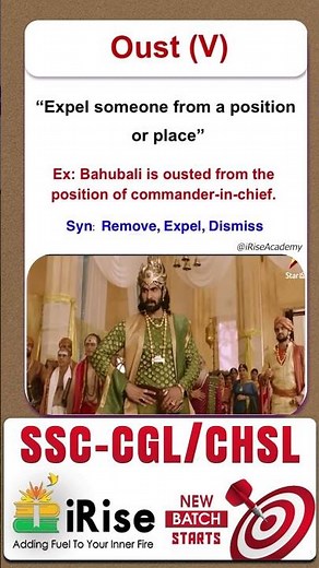 Oust (V) Meaning #sscenglish #englishvocabularyforgivtexams #si_pconlineclasses