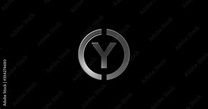 Y letter logo with circle shape for business and company logo design 4k footage video