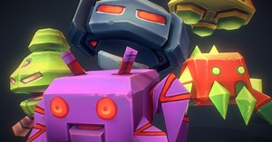 Low Poly Space Invader Set | 3D Robots | Unity Asset Store