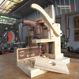 146K views · 3K reactions | DIY Woodworking Drill Press Machine - Drill Press Stand DIY | Woodworking TV | Facebook