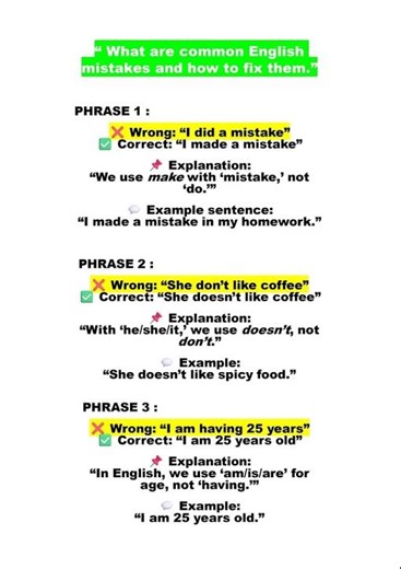 Common English Mistakes || #englishlearning #shorts #shortsfeed