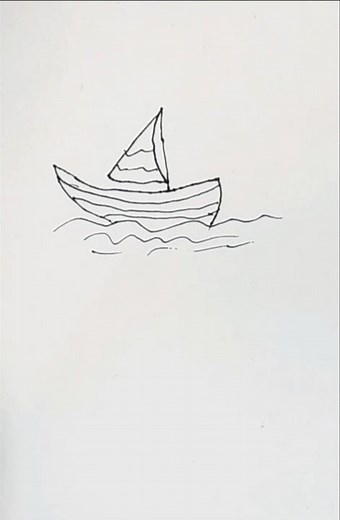 easy boat drawing video | how to draw a boat ⛵ step tutorial