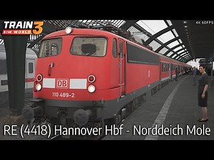 RE (4418) Hannover Hbf - Norddeich Mole - Bahnstrecke Bremen - Oldenburg - BR 110.3 - TSW3