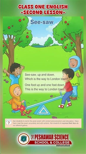 See Saw Poem - Lesson Two - Class One - PSSC