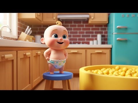 Rainbow Ball Pit Fun! 🌈👶 | Short Nursery Song for Toddlers | Jump & Play ‪@nibofilms‬