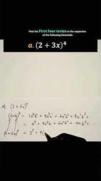 Pascal's Triangle| (a+b)^4 Binomial expansion| Algebra| A level maths exam practice question