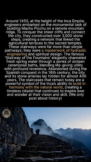 2.8K views · 30 reactions | The 3,000 stone steps of Machu Picchu are a masterpiece of ancient Inca engineering. #ancienthistory #archaeology #history | Ancienta | Facebook