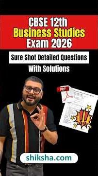 CBSE Class 12 Business Studies 2026 | Most Important Questions & Strategy | Score Full Marks #CBSE