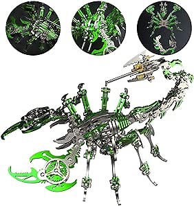 3D Metal Puzzle for Adults - Scorpion Metal Puzzle DIY Kits to Build, Collectable Exquisite Souvenir Idea, for Metal Model Toy Enthusiasts (Green)