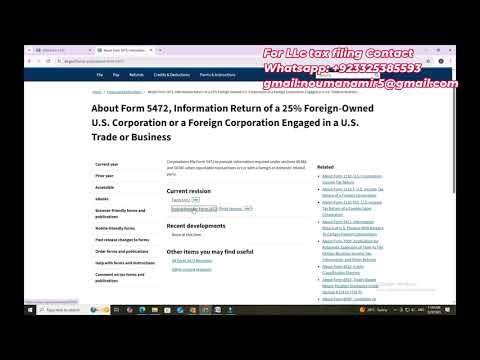 LLC Tax Filing: Foreign-Owned LLC Form 5472 1120 & Federal Statement Complete Tutorial