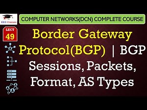 L49: Border Gateway Protocol(BGP) | BGP Sessions, Packets, Format, AS Types | DCN Lectures