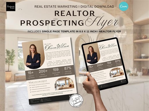 Realtor Prospecting Flyer Template | Canva Editable Real Estate Introduction Flyer • Agent Marketing Sheet • Seller Lead Generation - Etsy
