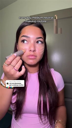 medium neutral everyday makeup routine 🤍 what’s your current fave makeup product so i can add to my