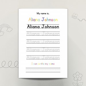 Custom Name Tracing Worksheet - Digital Download, Personalized Name Page, Handwriting Practice, Learn to Write Kids - Etsy Canada