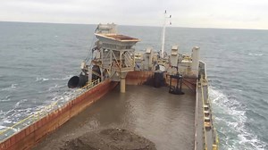 Split Hopper Barge Tiger - Discharging at sea | Merchant Navy