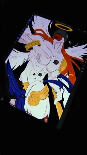 Black Angemon 🪽✨ (WIP) first piece of the year, a companion piece to the Angewomon piece I did
