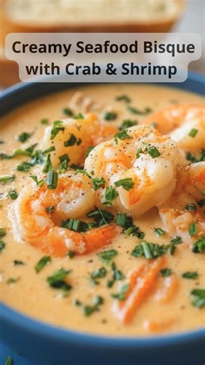 Creamy Seafood Bisque with Crab & Shrimp Silky, rich, and packed with tender seafood, this creamy bisque tastes like a restaurant-quality dish made right in your own kitchen. Ingredients 1 tbsp butter 1 tbsp olive oil 1 small onion, finely chopped 2 cloves garlic, minced 2 tbsp all-purpose flour 2 cups seafood stock (or fish stock) 1 cup heavy cream ½ cup milk ½ tsp paprika ½ tsp Old Bay seasoning Salt and black pepper, to taste ½ lb shrimp, peeled, deveined, and cooked ½ cup crab meat (lump or 