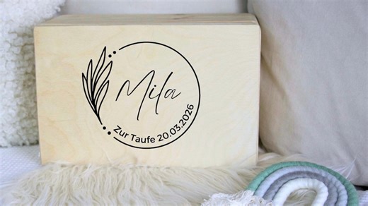 Personalized Baptism Keepsake Box | Wooden Box With Name & Date | Baptism Gift | Printandkeepshop - Etsy