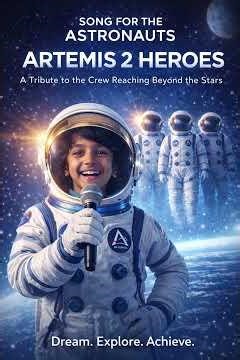 Artemis 2 Crew 🚀 | Dream Beyond Stars ✨ A tribute song _Goosebumps 🚀🌕 #music 7 yr old | Al dream