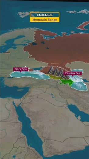 Caucasus Mountains | Europe-Asia border | UPSC Shorts #geographythroughmaps